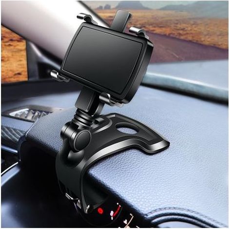 Support de Téléphone Voiture pour Tableau de Bord Automobile, Multifonction Universelle Socles téléphone Portable avec avec Clip à Ressort réglable Rotatif à 1400° pour Les Smartphones de 3in à 7.2in (1/5)