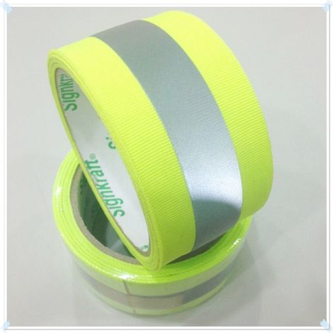 Nastro da cucire rifrangente combinato giallo/grigio 30/50mm Misura - 50mm(5cm) x 2 Metri