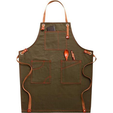 Tablier en Denim à Bretelles Réglables, Imperméable Résistant à l’Huile, Cuisine, Coiffeur, Homme et Femme (1/5)
