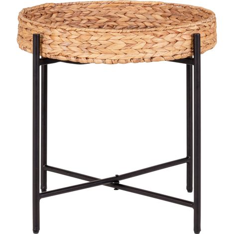 Table d’appoint métal & jacinthe d’eau NARO Ø 50cm (1/4)