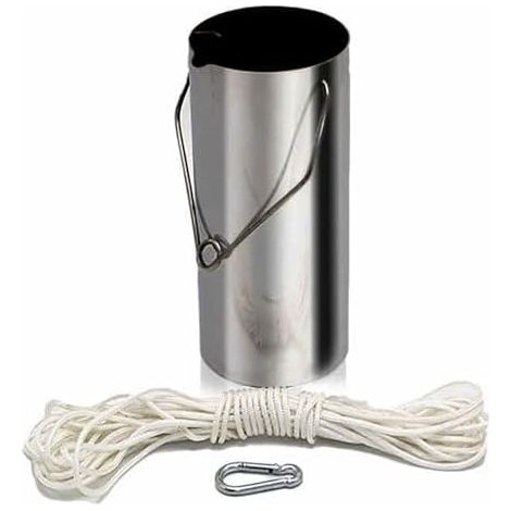 Seau d'échantillonnage d'eau en acier inoxydable 304, collecteur de seau réglable pour la surveillance l'environnement et les tests qualité l'eau - 2500ml