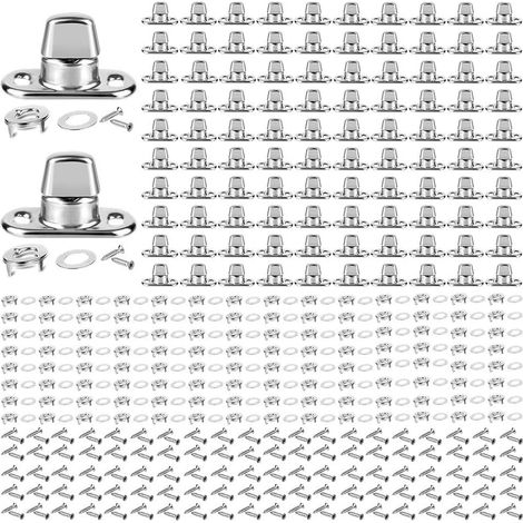 Ensemble de 100 Pièces de Fixations à Verrouillage par Rotation, Bouton Tournant, Œillet et Goujon, Vis de pour Fixation Marine en Toile (1/5)
