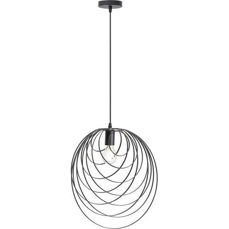 Lampadario a sospensione in metallo nero attacco E27 lampada geometrica da soffitto decorativa (1/5)