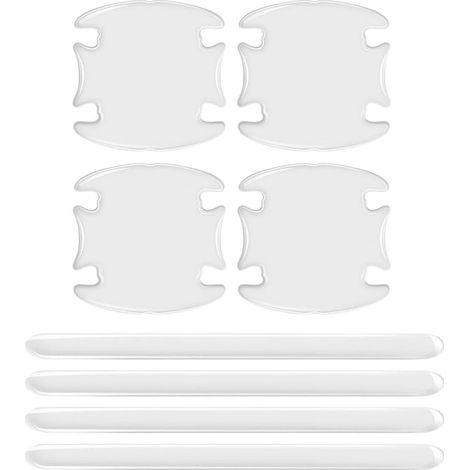 8pcs,Film Protecteur pour Poignée de Porte de Voiture,Universel Autocollant Voiture Transparent Autoadhésive pour Poignée de Porte,Protection Porte Contre Bandes Anti Collision,Anti Rayures (1/5)