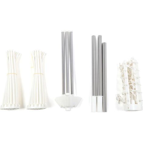 Étendoir à linge pliable 3 niveaux, structure acier inoxydable robuste, 24 pinces et 32 barres, gain de place idéal balcon buanderie (1/5)