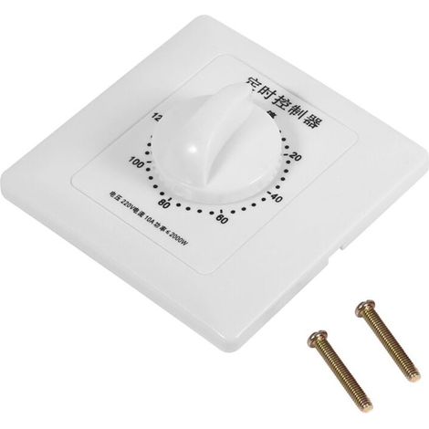 AC 220 V Interrupteur Minuterie Pompe Haute Performance Commande Électronique Compte à Rebours Mécanique à Minuterie Socket Time Switch 86 Panneau(120min) (1/5)