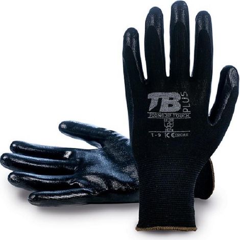 guante poliester palma nitrilo negro 700ng2p touch talla 7-10 t/guante talla m-8