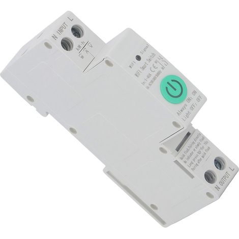 Disjoncteur intelligent WiFi AC100-240V avec disjoncteur différentiel et compteur 1P/40A (application Tuya, télécommande sur rail DIN) (1/5)