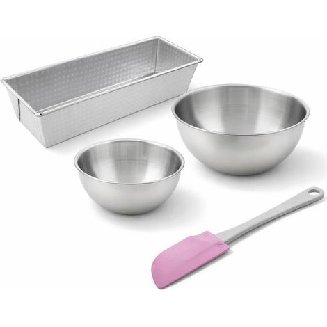 Set de 4 ustensiles de pâtisserie moule à gâteaux bol et spatule Zenker Silver (1/5)