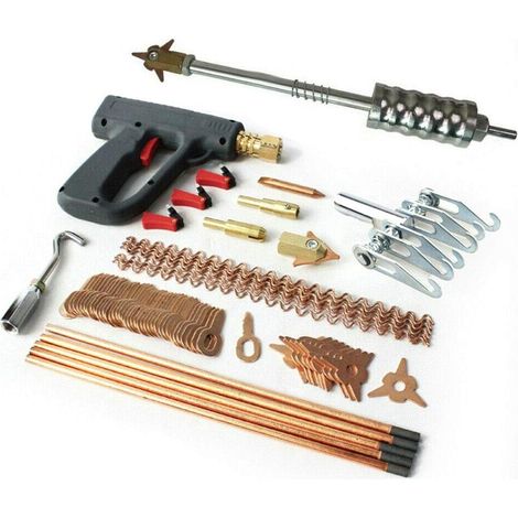 Lot de 86 outils de débosselage de voiture - Outil de réparation de bosses de soudure - Extracteur de tôle - Débosselage