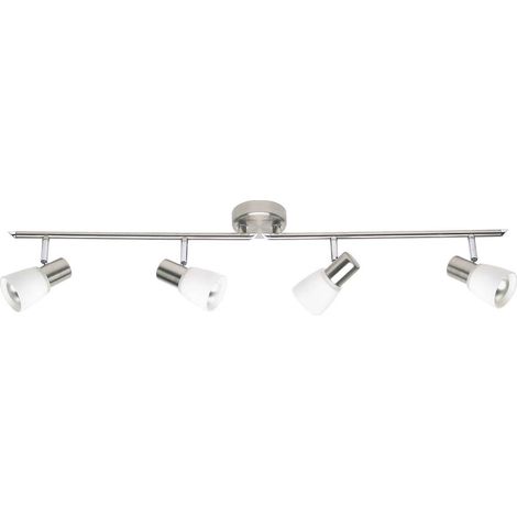 BRILLIANT Lampe Luca Spotrohr 4flg eisen/chrom/weiß 4x R50, E14, 40W, geeignet für Reflektorlampen (nicht enthalten) Arme drehbar / Köpfe schwenkbar (1/2)