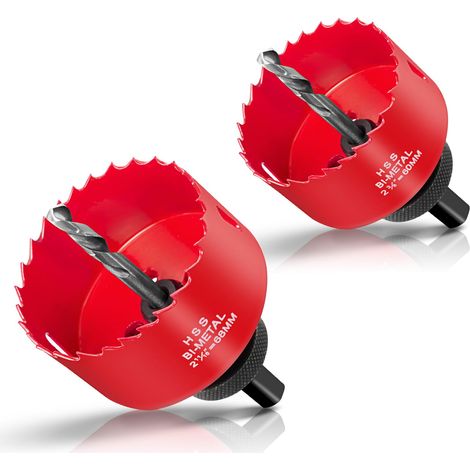 Scie Cloche Bi-métal, 2PCS Coffret de Scie Trépan 68mm 60mm, Profondeur de Coupe: 32 mm, Parfaite pour Percer Le Bois, Les Panneaux PVC et Le Métal (1/5)