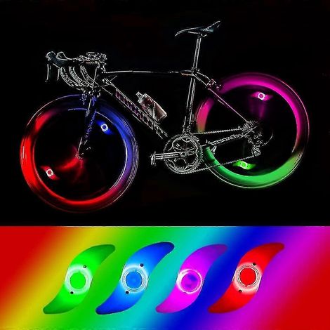 4 x LED-Fahrradspeichenlichter, wasserdichte LED-Fahrradspeichenlichter mit 3 Blinkmodi, LED-Fahrradspeichenlampen für Erwachsenen- und Kinderfahrräder – Rot-Color