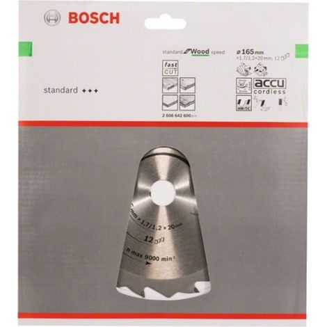BOSCH DISCO SIERRA SPEEDLINE  FOR WOOD 165 X 1.7 X 20D: 12FZ/WZ