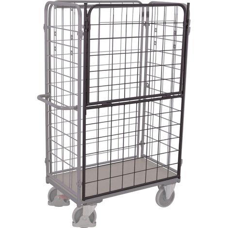 VARIOfit Längswand, hoch und halb abklappbar für Paket-/ Etagenwagen 1000x600mm RAL 7016 Anthrazitgrau