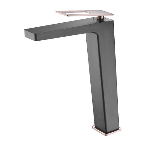 Grifo de lavabo alto Suecia negro oro rosa [ IMEX® ]