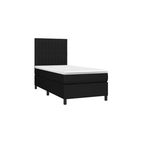 Sommier à lattes de lit avec matelas et LED Noir 80x200 Tissu (1/5)