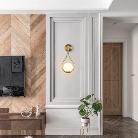 Applique da parete minimalista nordica a sfera in vetro a LED per soggiorno, camera da letto, comodino, scale, corridoio, decorazione per la casa (1/4)