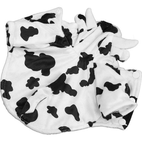 Sweat à capuche pour chien, veste d'hiver élégante avec un adorable motif vache, vêtements d'hiver chauds et confortables pour animaux de petite et moyenne taille. (1/2)