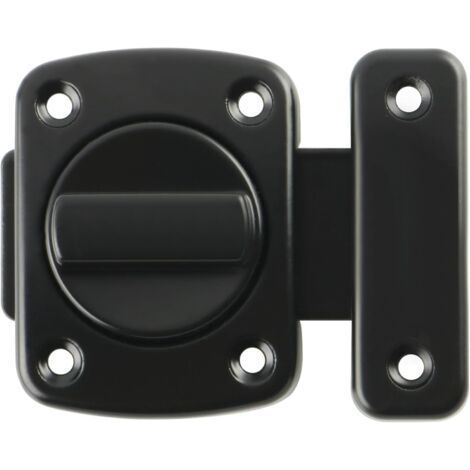 Verrou Rotatif Porte Métal Loquet de Sécurité, Verrouillage pour Fenêtres, Armoires et Jardins (Noir) (1/5)