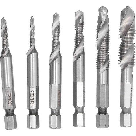 Gewindebohrer-Set Sechskantschaft metrisch Kombi HSS Ti-beschichtetes Schraubenentgratungswerkzeug M3 M4 M5 M6 M8 M10