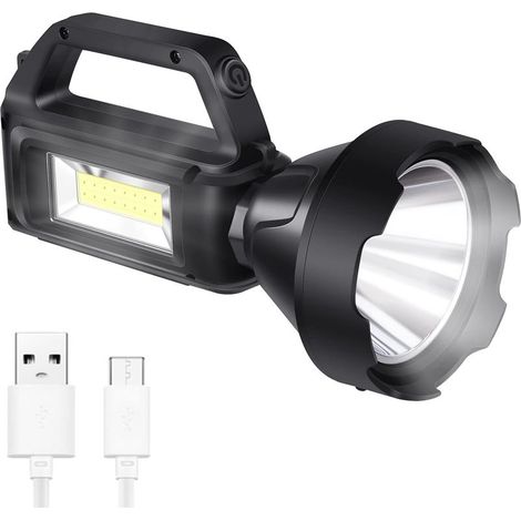 Lampe torche avec éclairage latéral,charge solaire,étanche IPX4,convient aux éclairages de secours familiaux,éclairages de camping en plein air,éclairage de travail [Classe énergétique A+] (1/5)