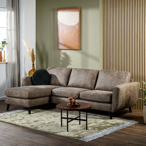 Ecksofa Gwen Stoff taupe (1/5)