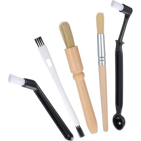Set mit 5 professionellen Kaffeebürsten für Espressomaschinen, Reinigungsset mit hölzerner Kaffeemühlenbürste und Nylon-Brühgruppenbürste (5-teilig)