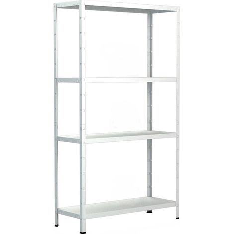 SCHULTE Regalwelt Rayonnage emboîtable avec 4 tablettes PowerMAX, charge utile 60 kg, 180x60x40 cm (HxLxP), blanc, rayonnage de stockage, rayonnage d’atelier, rayonnage de cave, rayonnage de garage, r (1/3)