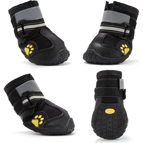 Scarpe per cani di taglia media e grande con protezione per le zampe e suola antiscivolo, per neve invernale, sentieri estivi caldi, pioggia, passeggiate all'aperto e (1/5)