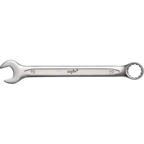 Llave de boca fija tamaño 19, 12 puntas, 15 grados, acero cromo vanadio 151019