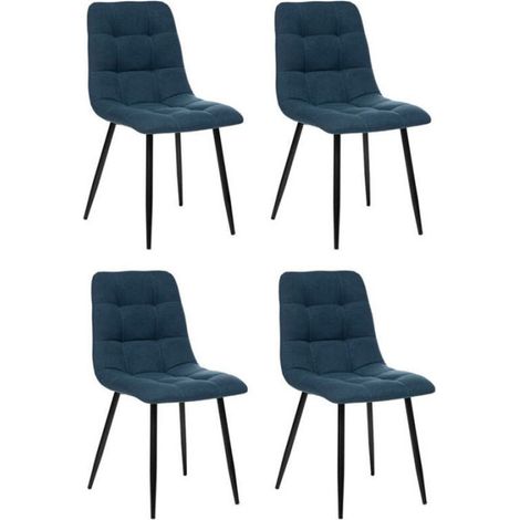 Lot de 4 Chaises Design "Sirac" 83cm Bleu Canard (1/4)
