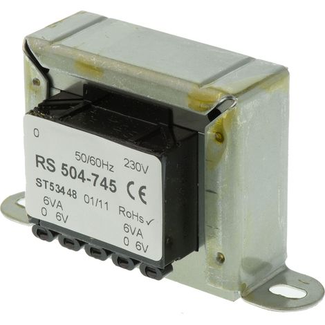 Transformateur à montage sur châssis, Vin 230V c.a., Vout 6V c.a., 2 sorties, 12VA ( Prix pour 1 )