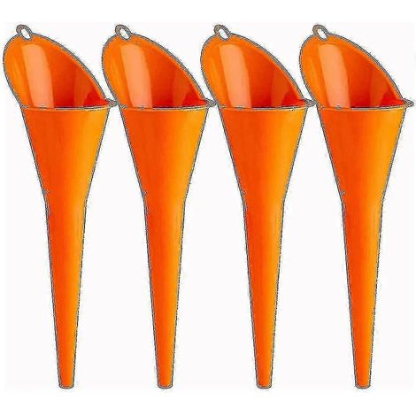 Lot de 4 entonnoirs à long col, mini-entonnoirs de remplissage en plastique pour la maison, l'atelier, l'huile et la cuisine, avec trou de suspension (1/5)