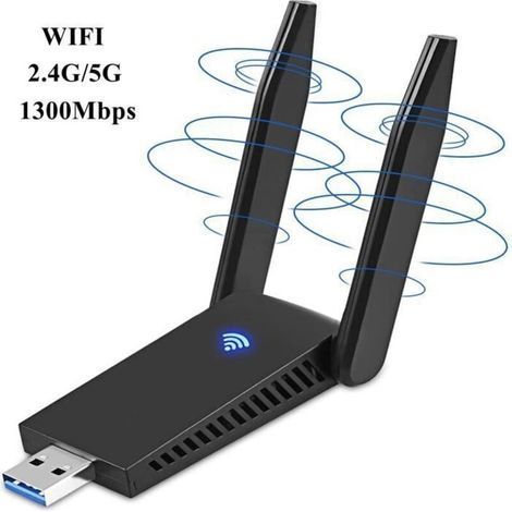 USB WiFi key - Leytn® - 1300Mbps - 5dBi antenna - USB 3.0 - Windows/Mac/Linux compatible (1/4)