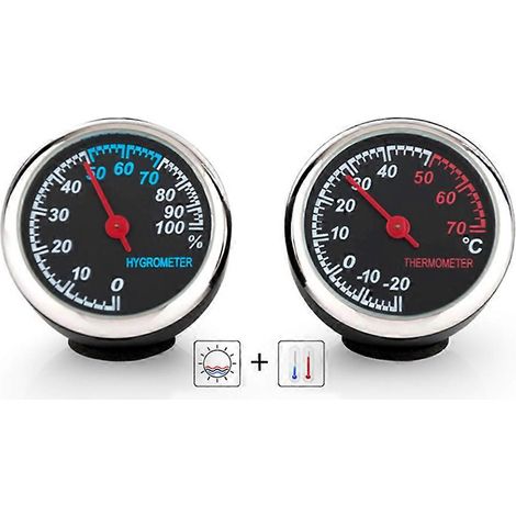 Horloge électronique de voiture avec horloge mécanique lumineuse, thermomètre, hygromètre et aiguille à noyau en acier (compatible voiture) (intègre une horloge, un hygromètre et un thermomètre) (1/5)