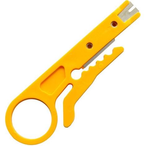 4 petits couteaux à dénuder jaunes, outils à dénuder les fils, câbles téléphoniques, couteaux pour câbles réseau, petits couteaux à cartes/cadrans (1/5)