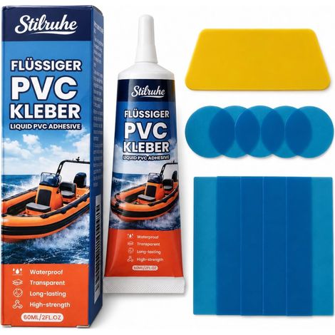 Kit Réparation Piscine PVC 12 Pièces Rustines avec colle pour liner, bâche, matelas, canot, kayak. Réparation étanche pour PVC gonflable. Facile. (1/5)