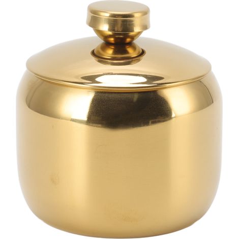 Assaisonnement en acier inoxydable doré, pot à épices sel sucre poivre, contenant avec couvercle, organisateur de rangement doré