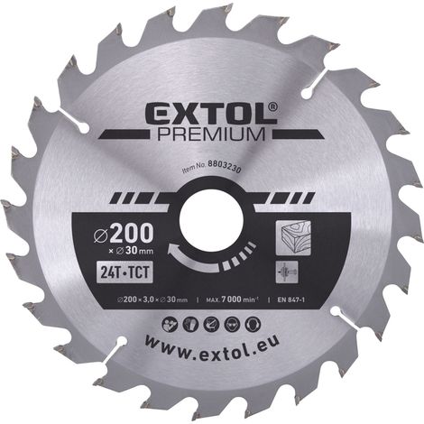 EXTOL PREMIUM Sägeblatt mit SK-Klingen, O 200x3,0x30mm, 24T 8803230