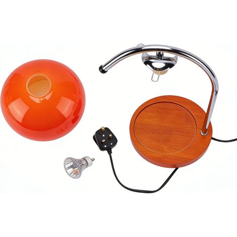 Chauffe-bougie en verre, lampe rétro réglable, brûleur électrique pour bougies parfumées avec ampoule, idéal pour la décoration intérieure et les cadeaux de pendaison de crémaillère. Orange, prise bri (1/4)