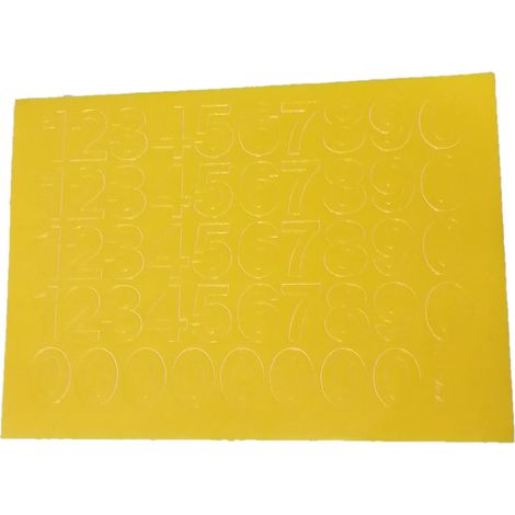 Chiffres autocollants jaunes de 2,5 cm
