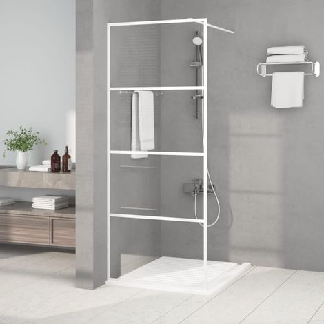 Paroi de douche  Porte De Douche Blanc 80x195 cm Verre ESG transparent 61089 (1/4)