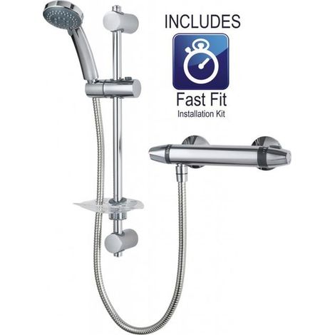 Triton UNEXTHBM Club Handle Unichrome EXE Bar Mixer Shower + Fast Fit Kit (1/4)