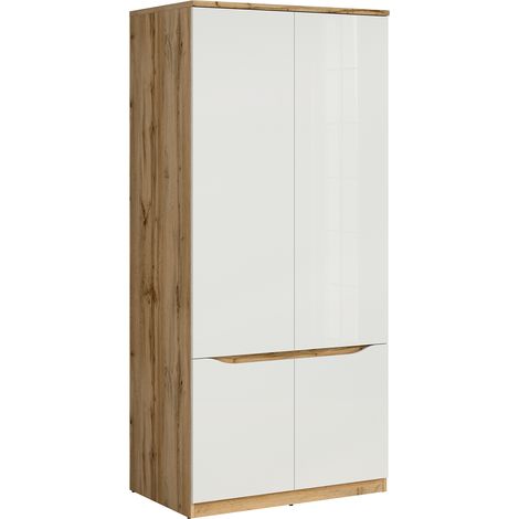 Armadio 2 ante June bianco e marrone 198cm