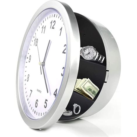 Horloge Murale Boîte de stockage Utilisation Intérieure Compartiment Boîte de Conteneur argent Stockage Bijoux (1/5)