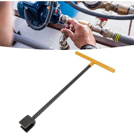 Clé à molette multifonction T pour vanne de sécurité avec manche ergonomique - Outil manuel pour robinet d'arrêt principal - Jaune -KZQ (1/5)