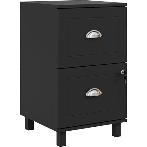 Classeur avec serrure 2 tiroirs barres ajustables A4 A4 Carta Design Compact 40x41.5x67.5 cm Noir