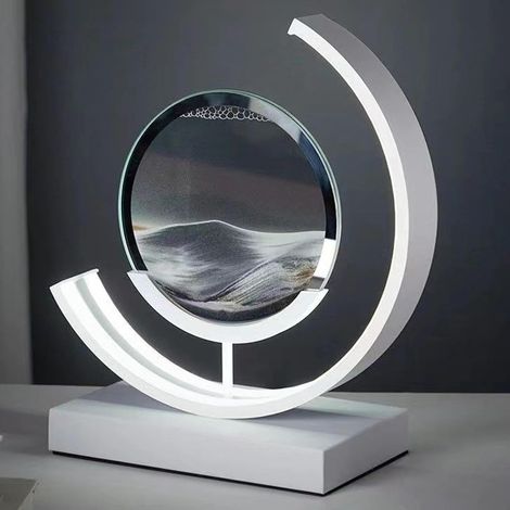 Lampe LED 3D Sable Noir Image Lumineuse Mobile Décoration Bureau Salon Cadeau (1/5)