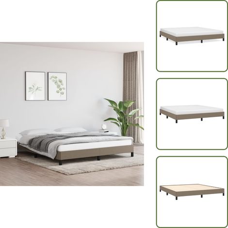 Cadre de lit sans matelas taupe 160x200 cm tissu - Cadre De Lit - Lit Double - Lit Taupe - Literie - Meuble Chambre (1/5)